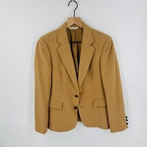 Vintage 100% Camel Hair Blazer Tan Classic Tailored Jacket Women’s‎ Size 6